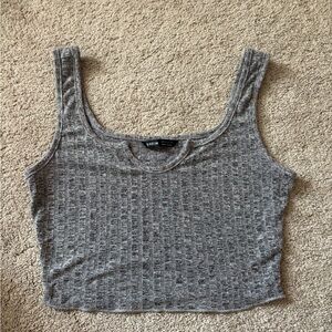 SHEIN Heather Gray Ribbed Tank Top
